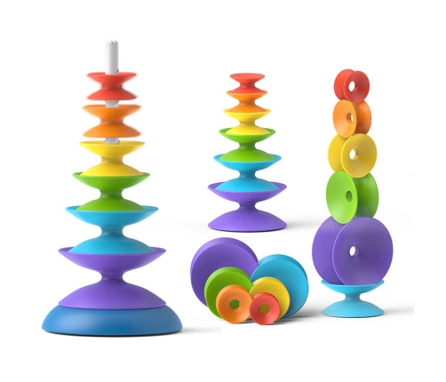 WOOPIE BABY Kolorowa Wieża Układanka Piramidka Edukacyjna 18m+