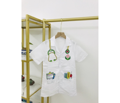 WOOPIE Strój Fartuch Lekarza Doktora Ubranko dla Dzieci do ok. 120 cm