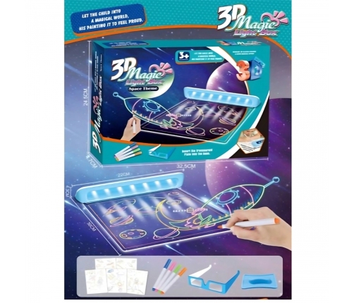 WOOPIE Magnetyczna Tablica 3D Podświetlenie LED do Rysowania