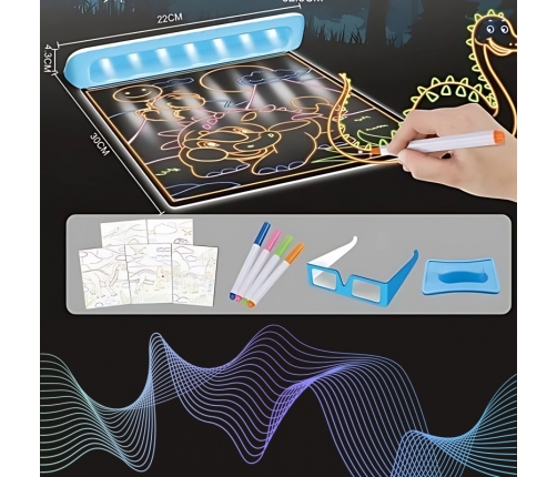 WOOPIE Magnetyczna Tablica 3D Podświetlenie LED do Rysowania