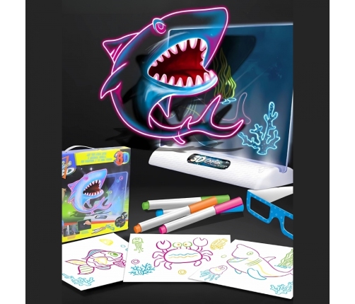 WOOPIE Magnetyczna Tablica 3D Podświetlenie LED do Rysowania