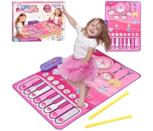 WOOPIE Duża Mata Muzyczna 2w1 Perkusja Interaktywna Pianino