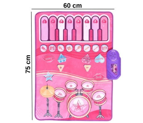 WOOPIE Duża Mata Muzyczna 2w1 Perkusja Interaktywna Pianino