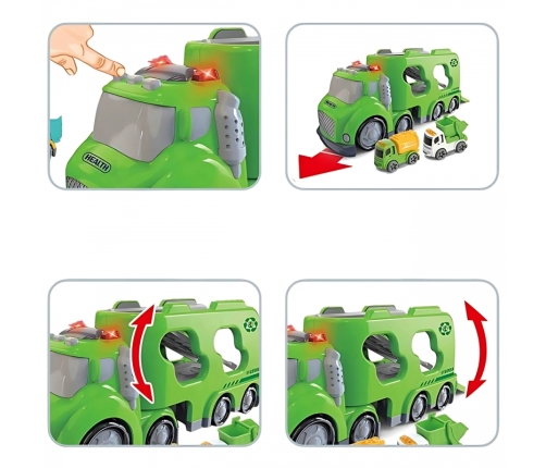 WOOPIE Zielona Laweta City Truck Efekty Dźwiękowe i Świetlne