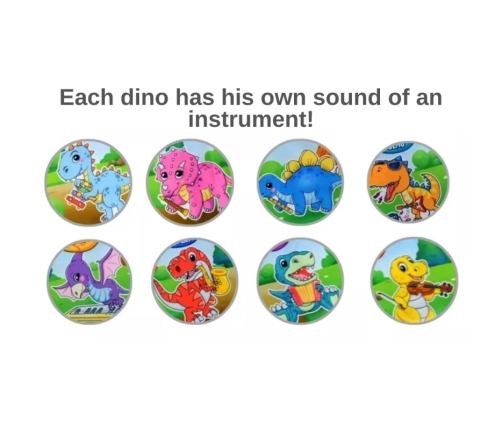 WOOPIE Mata Muzyczna XXL Dinusie 2w1 Pianinko 8 Melodii 110cm