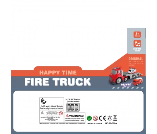 WOOPIE Czerwona Laweta Straży Pożarnej City Truck Efekty Dźwiękowe i Świetlne