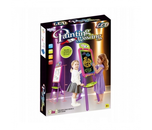 WOOPIE Tablica 3w1 Magnetyczna Suchościeralna Malowanie Światłem