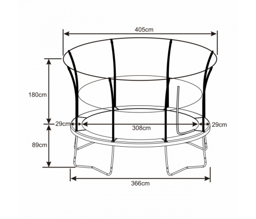 Батут с защитной сеткой и лестница 366 см (12ft) Axi Green