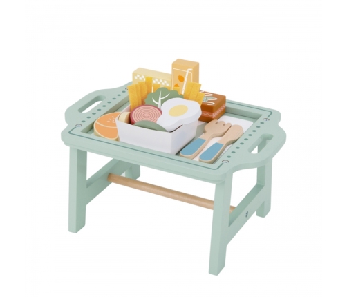 WOOPIE GREEN Zestaw Śniadaniowy z Tacą i Akcesoriami Serwis Pastelowy