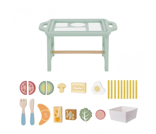 WOOPIE GREEN Zestaw Śniadaniowy z Tacą i Akcesoriami Serwis Pastelowy