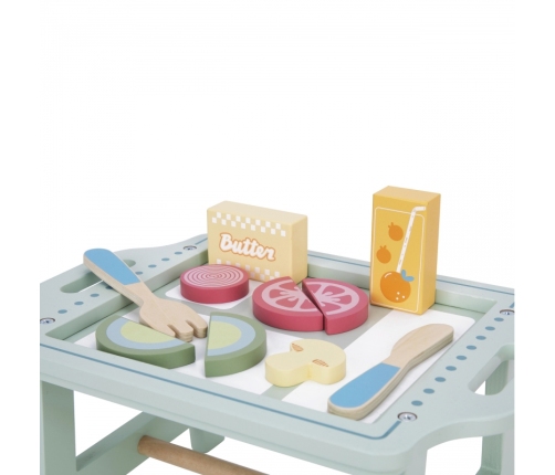 WOOPIE GREEN Zestaw Śniadaniowy z Tacą i Akcesoriami Serwis Pastelowy