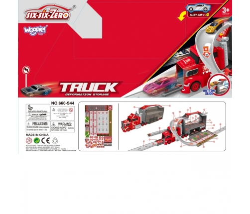 WOOPIE Zestaw Ciężarówka Laweta Garaż Tor Wyścigowy