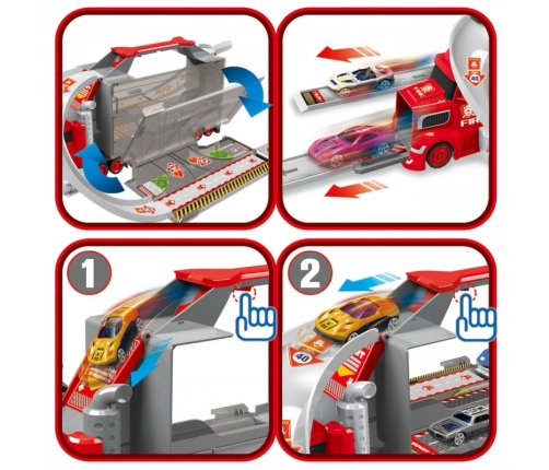 WOOPIE Zestaw Ciężarówka Laweta Garaż Tor Wyścigowy