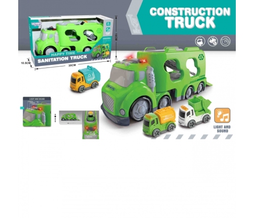 WOOPIE Zielona Laweta City Truck Efekty Dźwiękowe i Świetlne