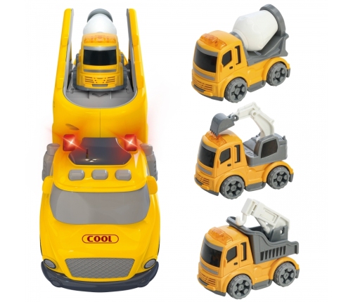 WOOPIE Duża Żółta Laweta City Truck Efekty Dźwiękowe i Świetlne