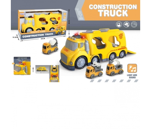 WOOPIE Duża Żółta Laweta City Truck Efekty Dźwiękowe i Świetlne