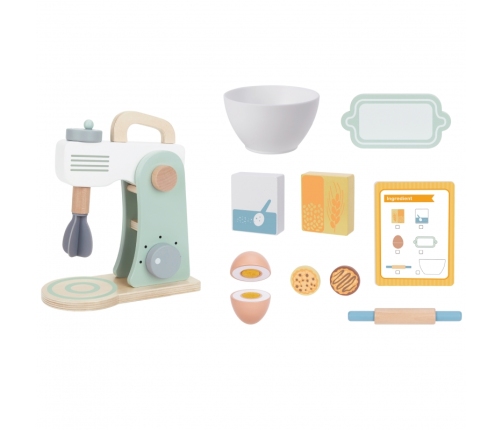 WOOPIE GREEN Drewniany Mikser Kuchenny Blender z Akcesoriami 11 el.