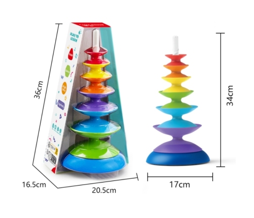 WOOPIE BABY Kolorowa Wieża Układanka Piramidka Edukacyjna 18m+