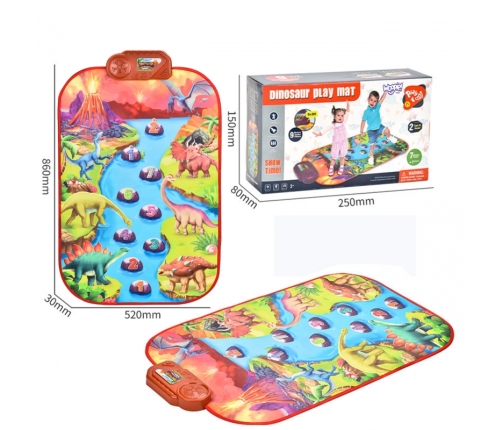 WOOPIE Duża Mata Muzyczna Pianino XL Dinozaury Interaktywna