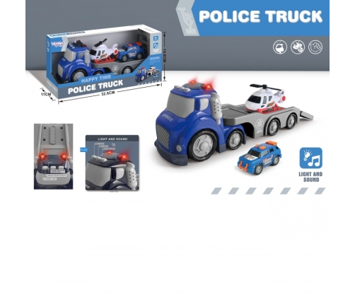 WOOPIE Niebieska Laweta Policyjna City Truck Efekty Dźwiękowe i Świetlne