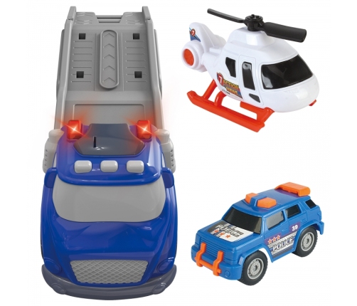 WOOPIE Niebieska Laweta Policyjna City Truck Efekty Dźwiękowe i Świetlne