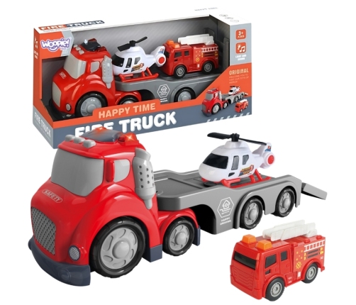 WOOPIE Czerwona Laweta Straży Pożarnej City Truck Efekty Dźwiękowe i Świetlne
