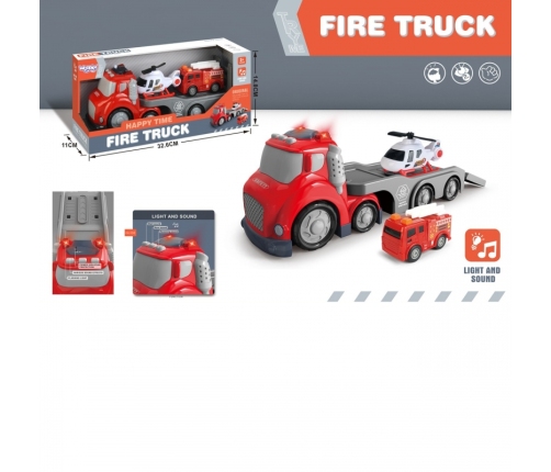 WOOPIE Czerwona Laweta Straży Pożarnej City Truck Efekty Dźwiękowe i Świetlne