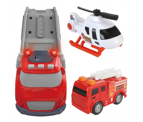 WOOPIE Czerwona Laweta Straży Pożarnej City Truck Efekty Dźwiękowe i Świetlne