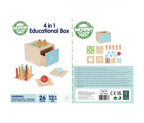 WOOPIE GREEN Drewniana Szuflada Edukacyjna Sorter Montessori