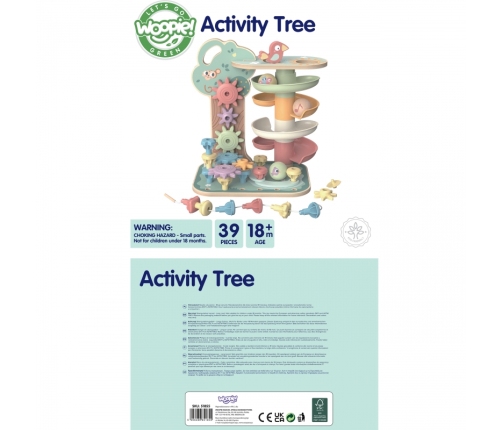 WOOPIE GREEN Drzewko Aktywności Kulodrom Montessori 4w1 FSC