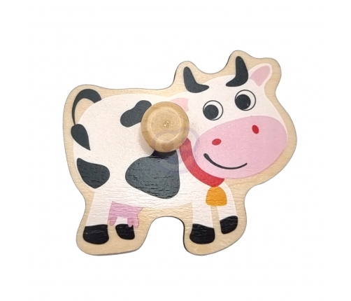 WOOPIE GREEN Drewniane Puzzle Montessori Farma z Pinezkami Do Dopasowania