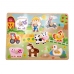 WOOPIE GREEN Drewniane Puzzle Montessori Farma z Pinezkami Do Dopasowania