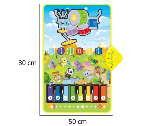 WOOPIE Mata Muzyczna Zwierzątka Interaktywne Pianino I Perkusja 2w1