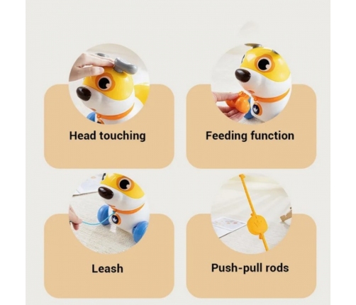 WOOPIE Interaktywny Piesek 2w1 Pchacz Szczekający 360° 6m+