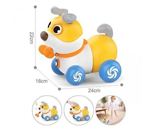 WOOPIE Interaktywny Piesek 2w1 Pchacz Szczekający 360° 6m+