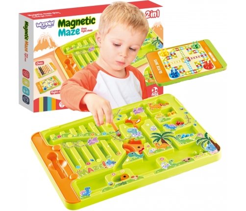 WOOPIE Magnetyczny Labirynt 2w1 Gra Chińczyk