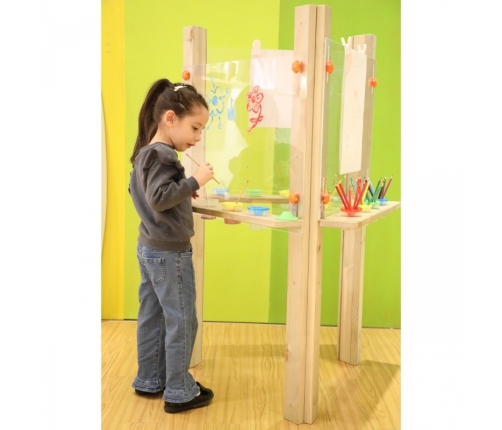 CLASSIC WORLD EDU Przezroczysta Sztaluga Tablica Akrylowa XXL Centrum Artystyczne 3w1