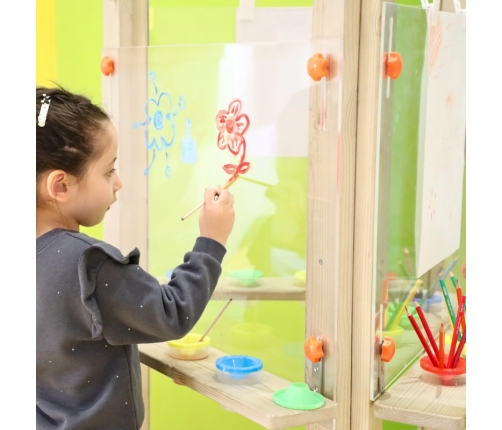 CLASSIC WORLD EDU Przezroczysta Sztaluga Tablica Akrylowa XXL Centrum Artystyczne 3w1