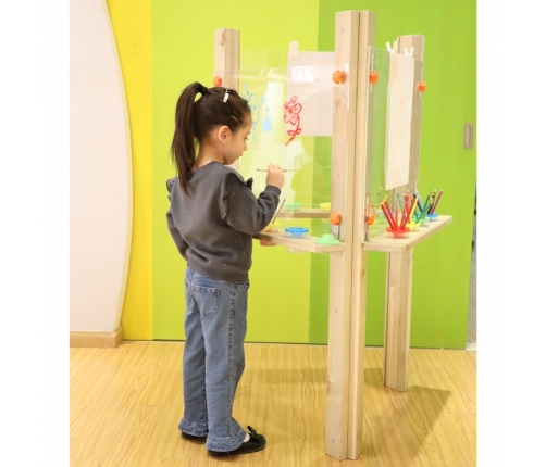 CLASSIC WORLD EDU Przezroczysta Sztaluga Tablica Akrylowa XXL Centrum Artystyczne 3w1