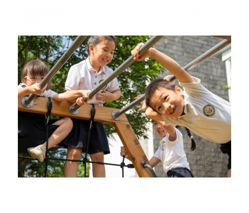 CLASSIC WORLD EDU Drewniany Plac Zabaw XXL Zestaw do Wspinaczki Heksagonalny