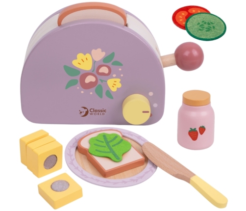 CLASSIC WORLD Drewniany Toster Śniadaniowy z Akcesoriami 13 el.