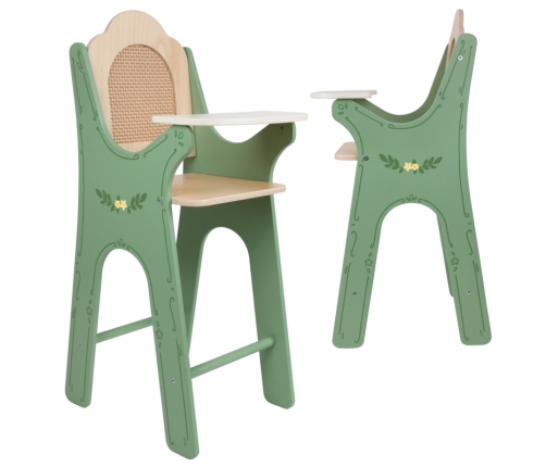 CLASSIC WORLD Drewniane Krzesełko Vintage do Karmienia dla Lalek