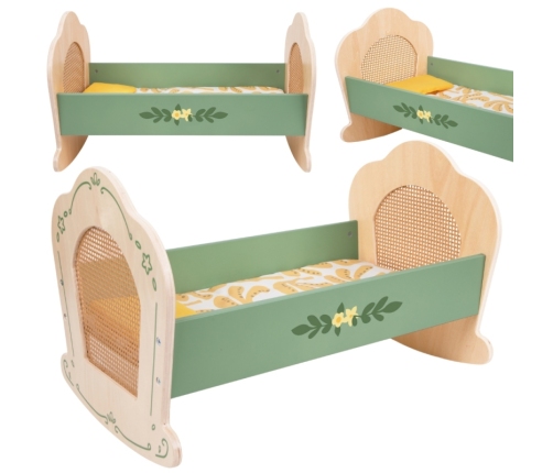 CLASSIC WORLD Drewniana Kołyska Vintage Łóżeczko dla Lalek