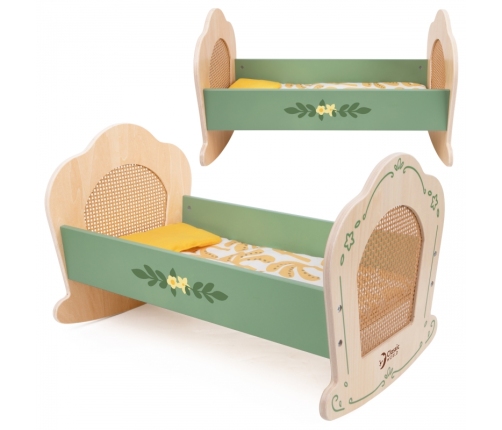 CLASSIC WORLD Drewniana Kołyska Vintage Łóżeczko dla Lalek