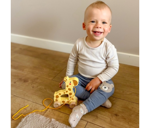 TOOKY TOY Żyrafka do Ciągnięcia Drewniany