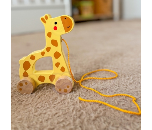TOOKY TOY Żyrafka do Ciągnięcia Drewniany