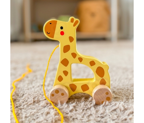 TOOKY TOY Żyrafka do Ciągnięcia Drewniany