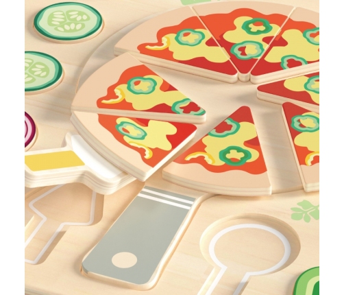 CLASSIC WORLD Drewniana Pizza do Krojenia Układanka Warzywa 22 el.