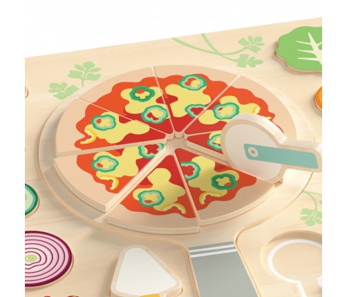 CLASSIC WORLD Drewniana Pizza do Krojenia Układanka Warzywa 22 el.