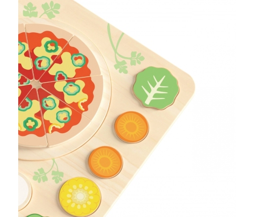 CLASSIC WORLD Drewniana Pizza do Krojenia Układanka Warzywa 22 el.